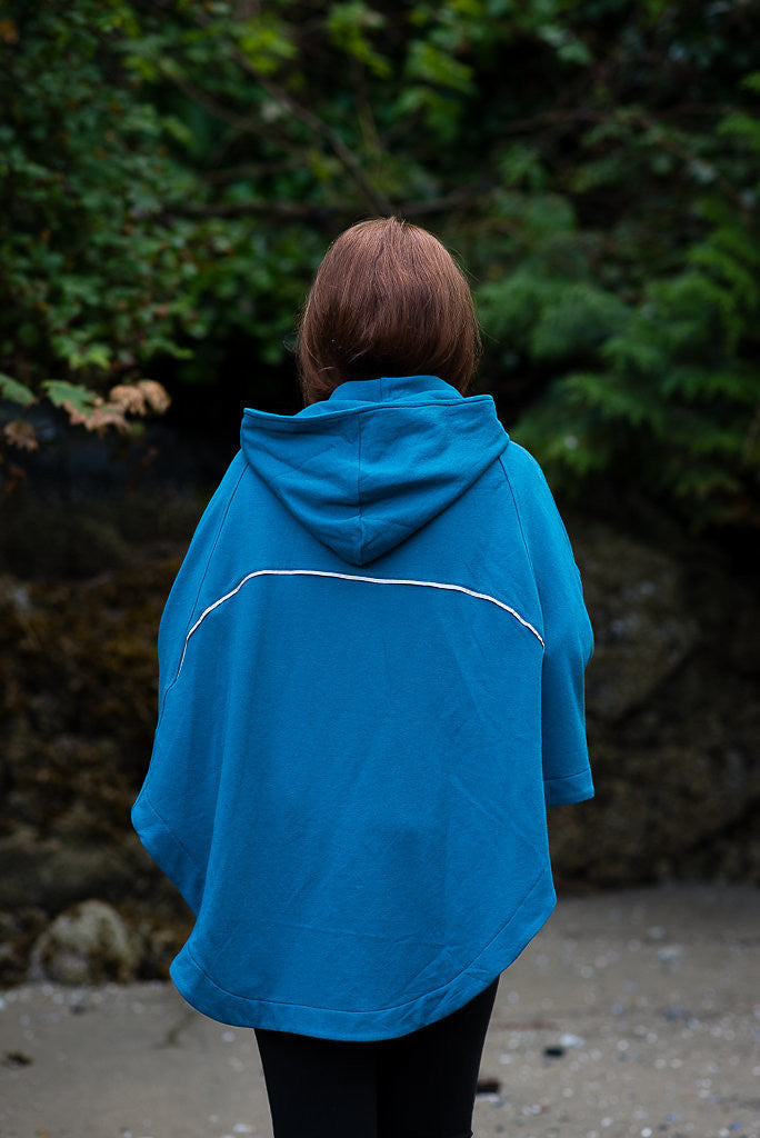 Bamboo Soft Cotton Poncho - Teal 
