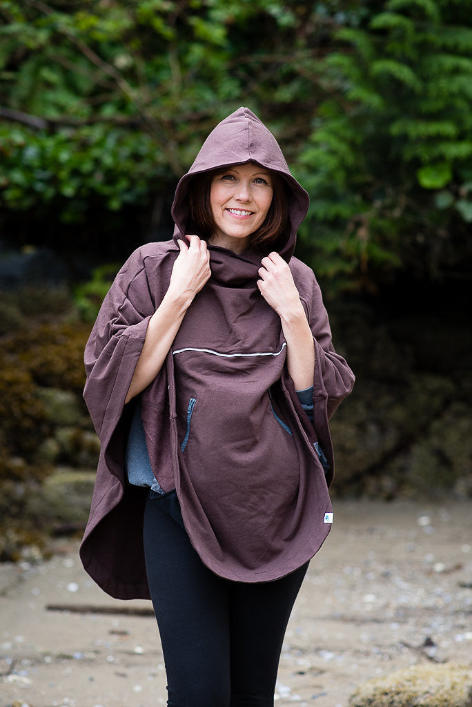 Bamboo Soft Cotton Poncho - Chocolate 