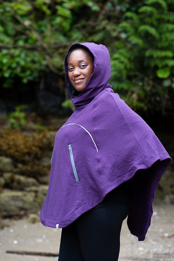 Bamboo Soft Cotton Poncho - Plum 