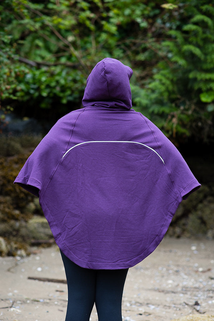 Bamboo Soft Cotton Poncho - Plum 