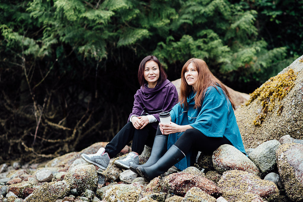 Bamboo Soft Cotton Poncho - Teal 