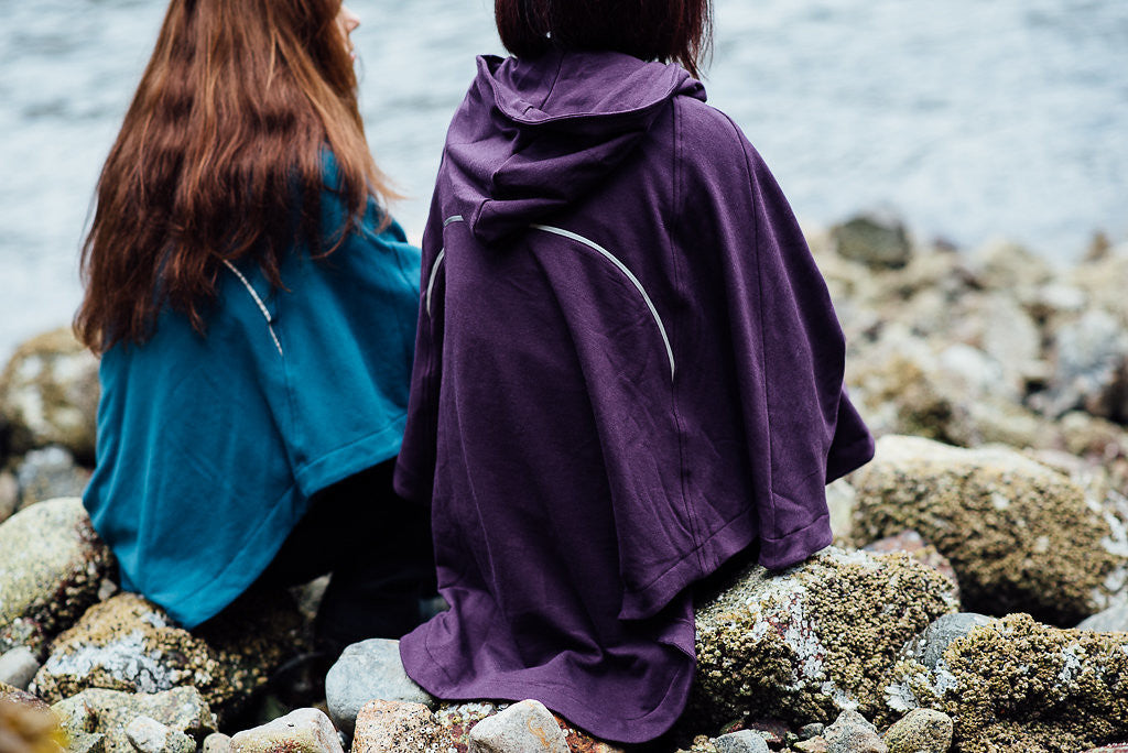 Bamboo Soft Cotton Poncho - Teal 